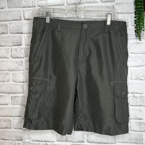 Burnside Dark Gray Quick Dry Stretch Cargo Shorts Size 32